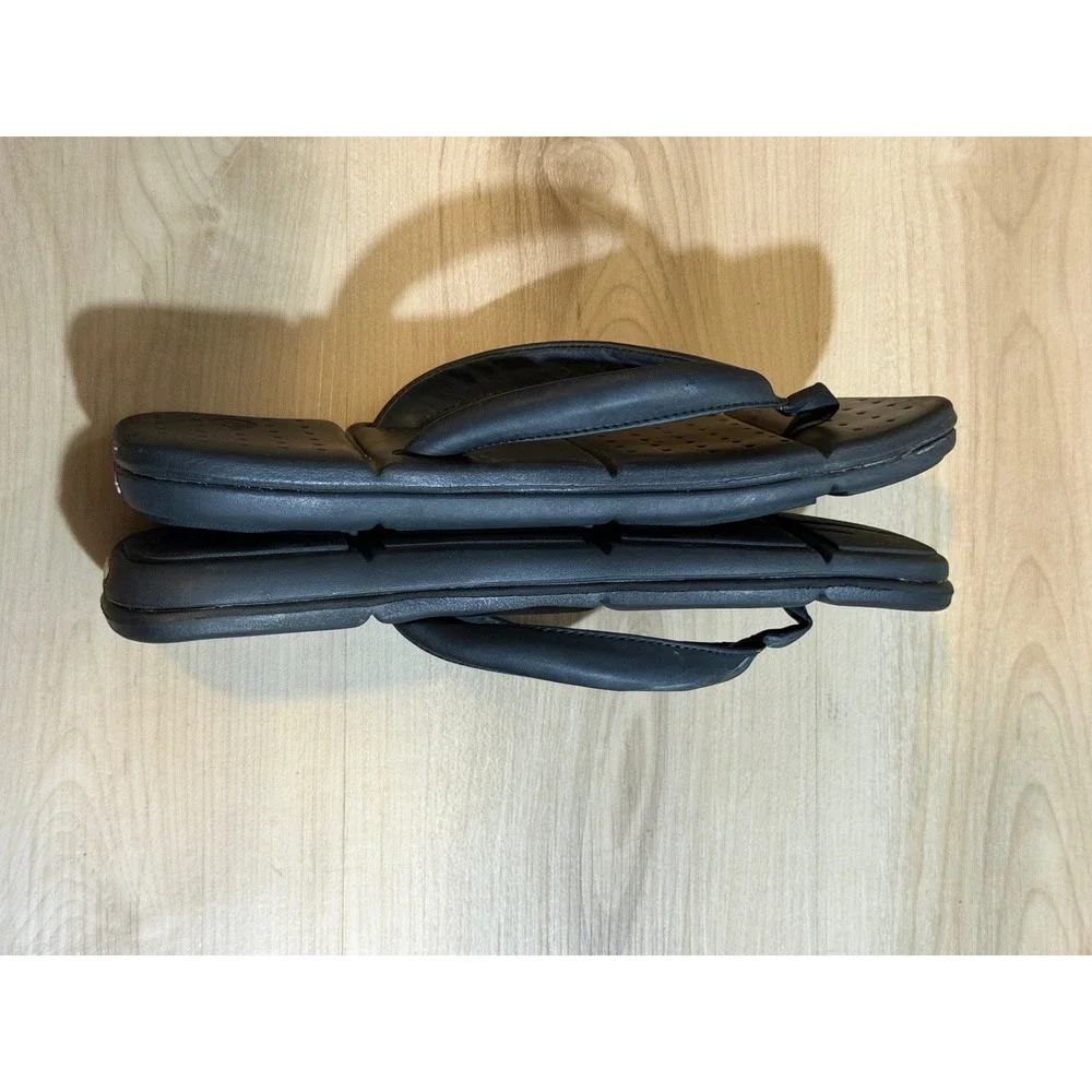 Crocs Flip Flop Sandals Black W10 Womens Padded Thong Beach Casual